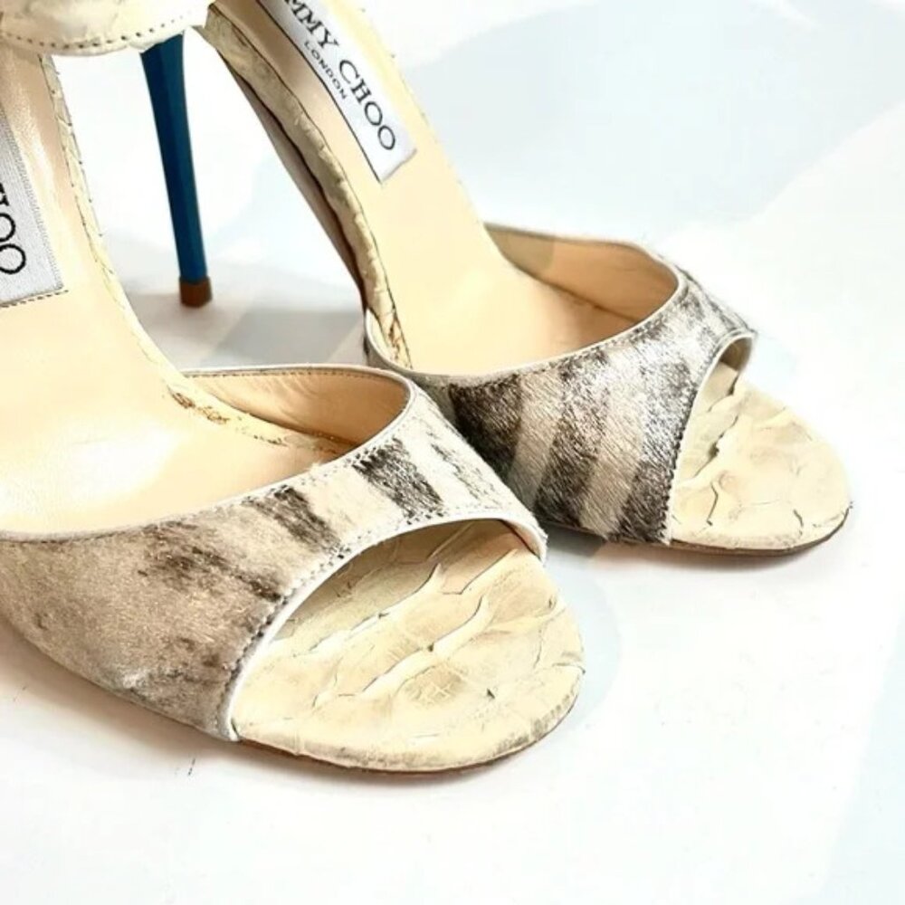 Jimmy Choo Opera Matt Python Pony White And Zebra… - image 6